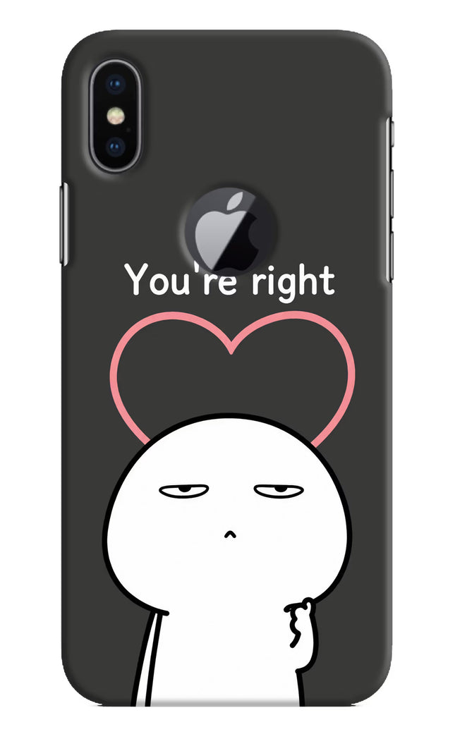 You're Right iPhone X Logocut Hard Case Back Cover by Casekaro