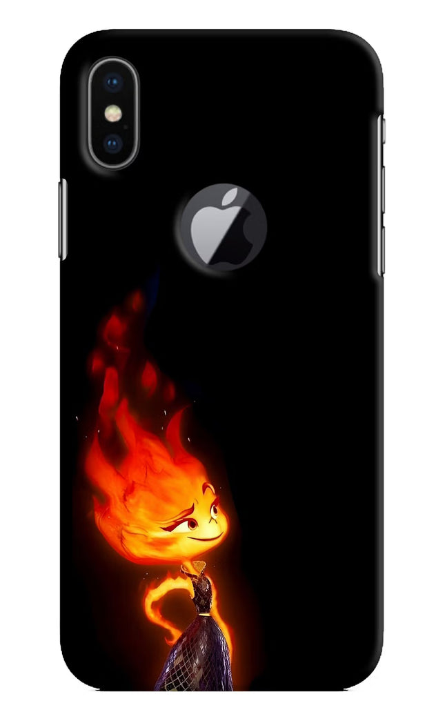 Ember Flame iPhone X Logocut Hard Case Back Cover by Casekaro
