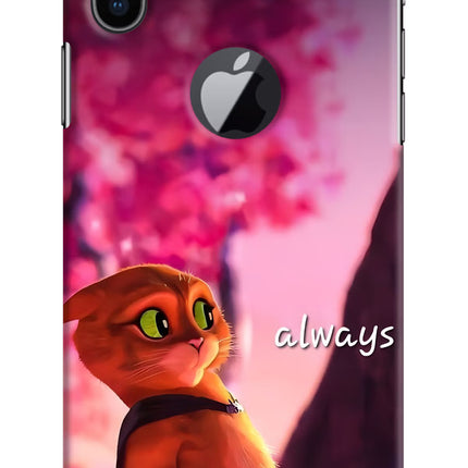 Always Cat iPhone X Logocut Hard Case Back Cover by Casekaro