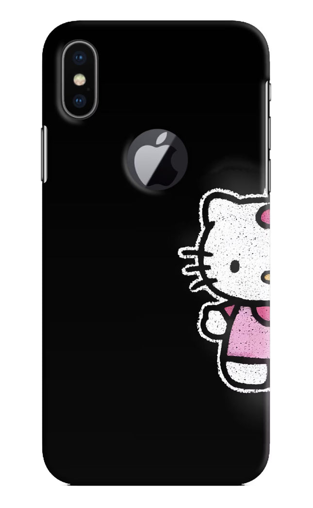 Kitty Charm iPhone X Logocut Hard Case Back Cover by Casekaro
