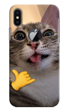 Silly Cat Call iPhone X Logocut Hard Case Back Cover by Casekaro