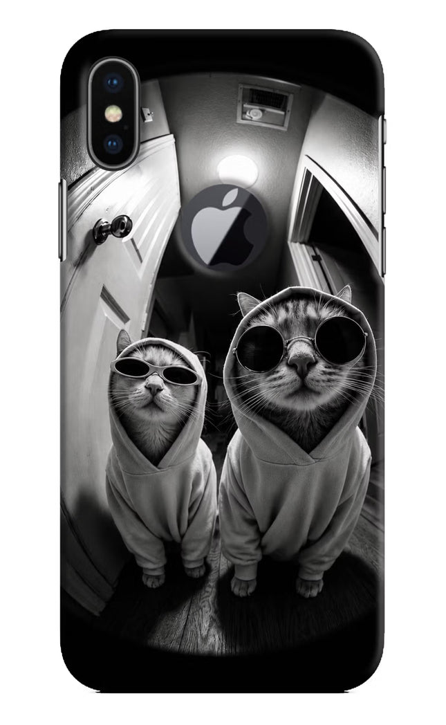 Hood Cats iPhone X Logocut Hard Case Back Cover by Casekaro