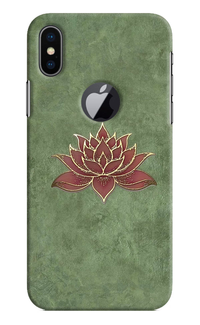 Lotus Grace iPhone X Logocut Hard Case Back Cover by Casekaro