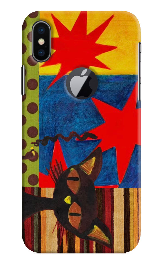 Pop Cat iPhone X Logocut Hard Case Back Cover by Casekaro