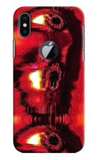 Fire Eye iPhone X Logocut Hard Case Back Cover by Casekaro