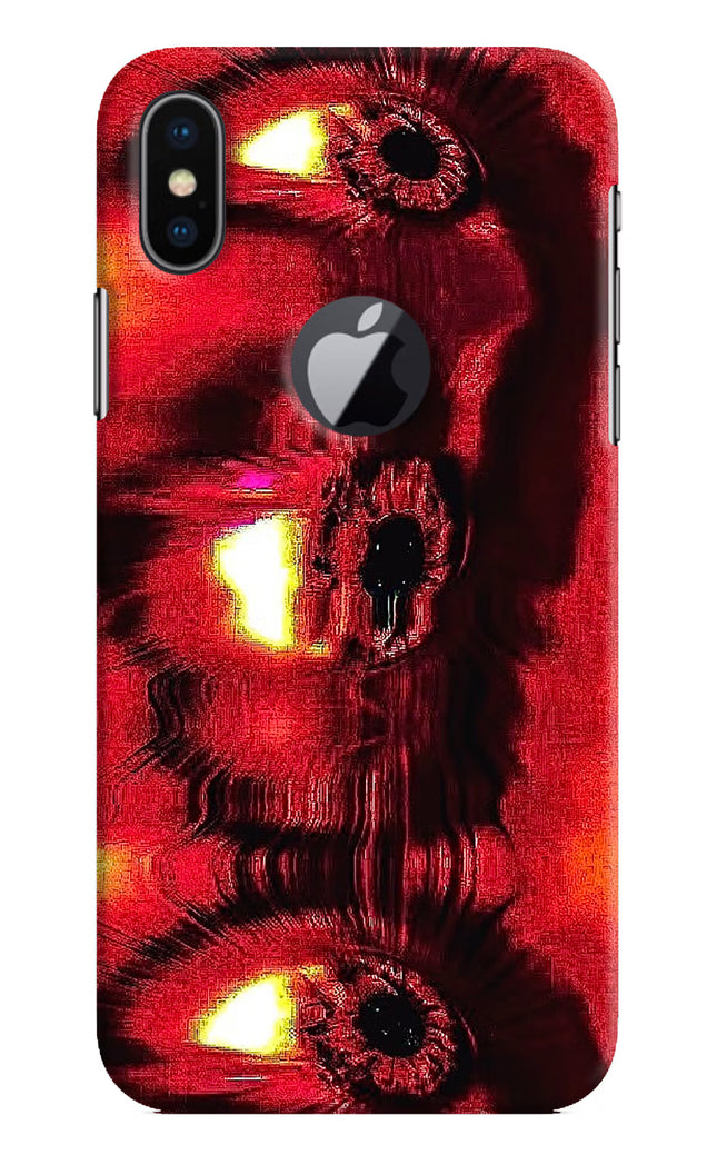 Fire Eye iPhone X Logocut Hard Case Back Cover by Casekaro