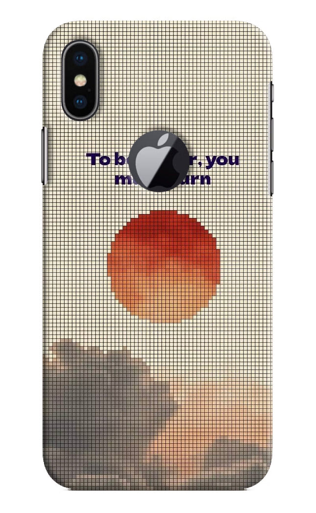 Pixel Sun iPhone X Logocut Hard Case Back Cover by Casekaro