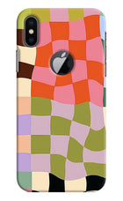 Wavy Grid iPhone X Logocut Hard Case Back Cover by Casekaro