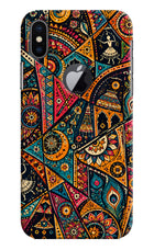 Folk Print iPhone X Logocut Back Cover