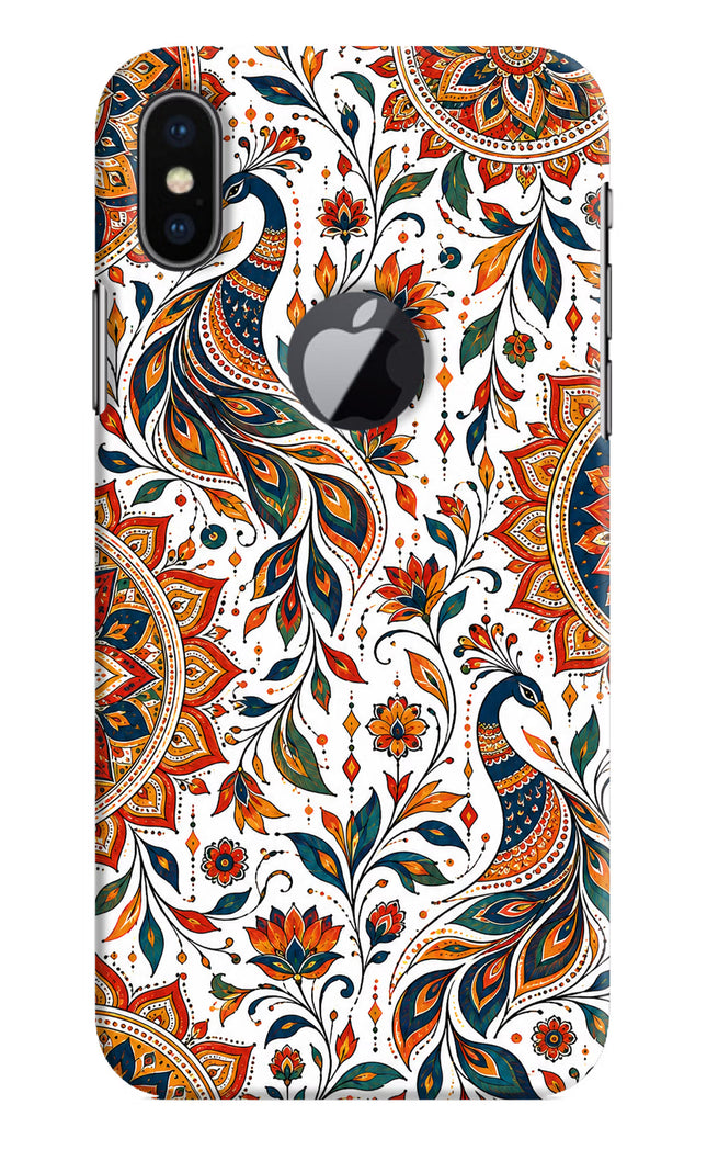 White Mayura iPhone X Logocut Hard Case Back Cover by Casekaro