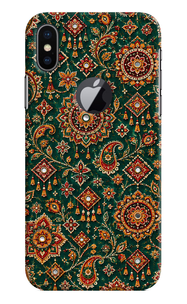 Green Pataka iPhone X Logocut Hard Case Back Cover by Casekaro