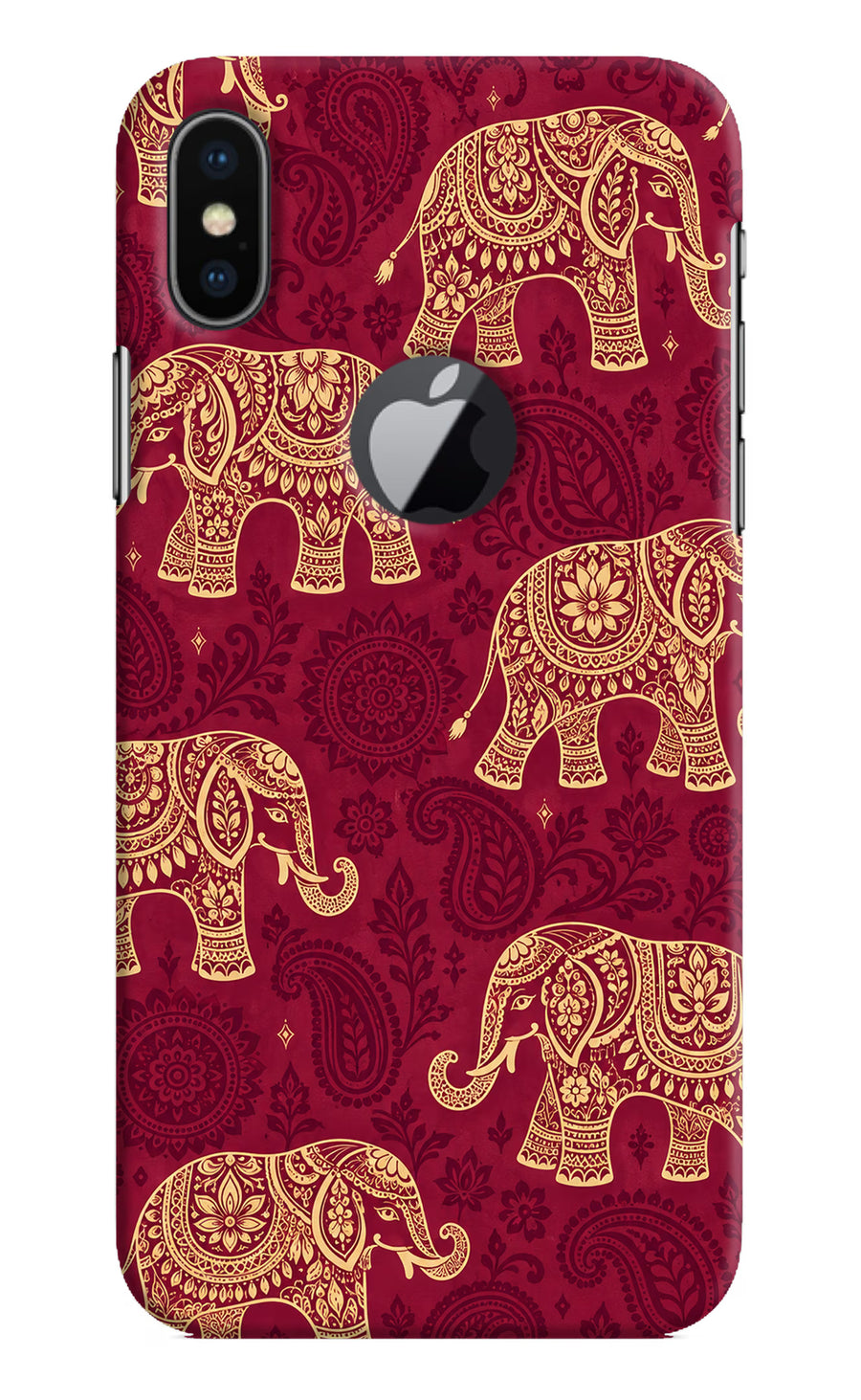 Maroon Elephant iPhone X Logocut Back Cover, Hard case
