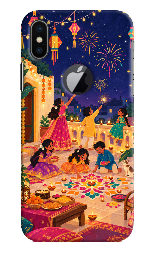 Diwali Night iPhone X Logocut Hard Case Back Cover by Casekaro