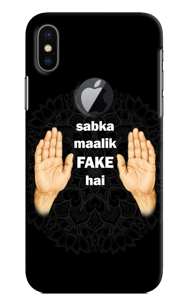 Sabka Malik Fake iPhone X Logocut Hard Case Back Cover by Casekaro