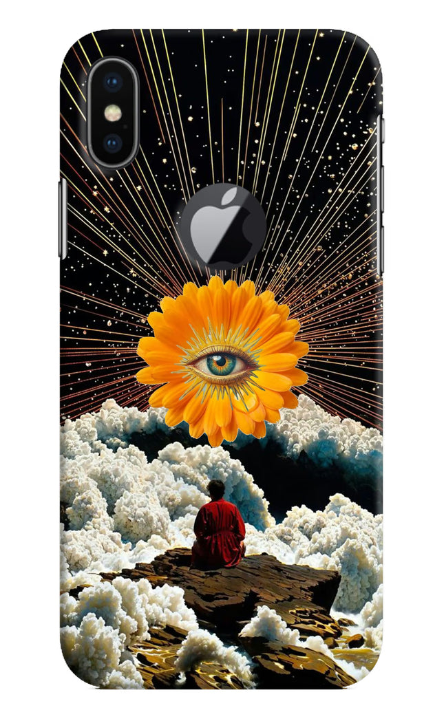 Cosmic Flower iPhone X Logocut Hard Case Back Cover by Casekaro