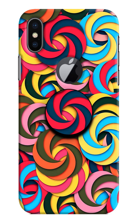 Spiral Pattern iPhone X Logocut Pop Case by Casekaro