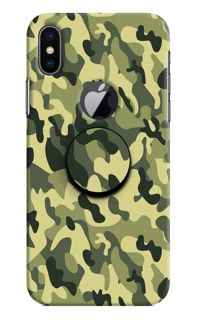 Camouflage iPhone X Logocut Pop Case by Casekaro