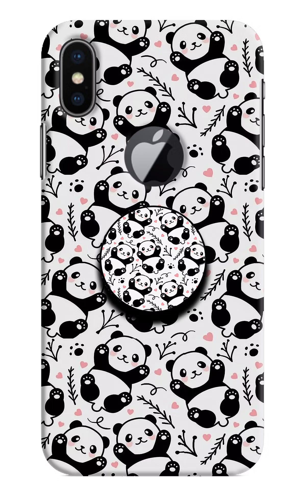 Cute Panda iPhone X Logocut Pop Case by Casekaro