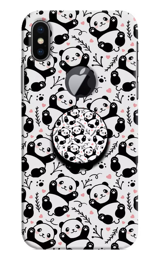 Cute Panda iPhone X Logocut Pop Case by Casekaro