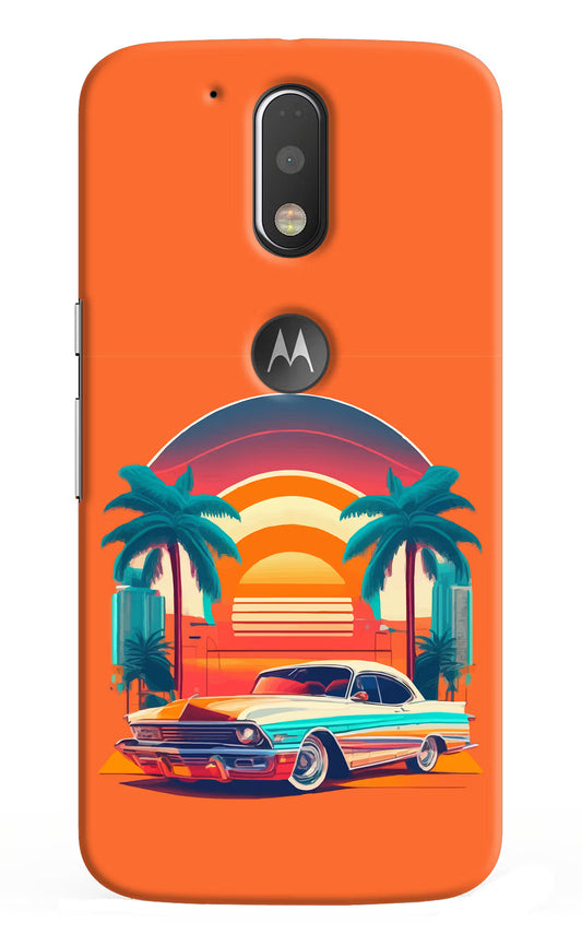 Palm Drive 80s Moto G4/G4 plus logocut Hard Case Back Cover by Casekaro