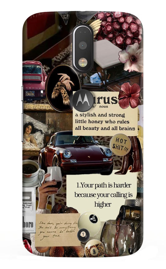 Taurus Zodiac Moto G4/G4 plus logocut Hard Case Back Cover by Casekaro