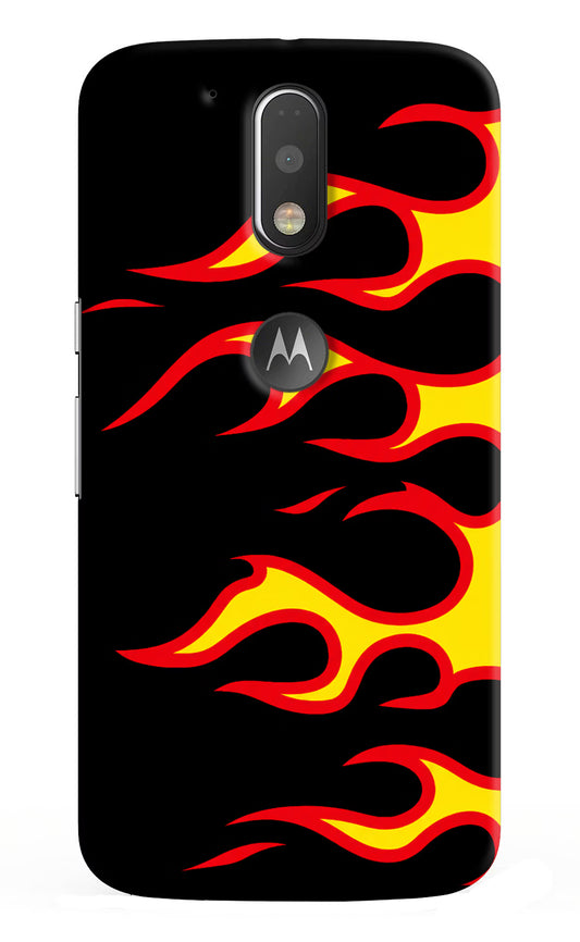 Side Sweep Flames Moto G4/G4 plus logocut Hard Case Back Cover by Casekaro
