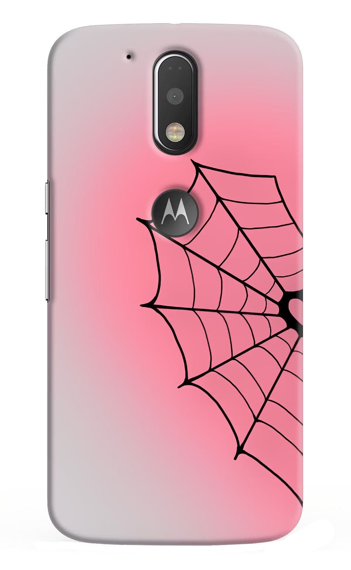 Pink Web Moto G4/G4 plus logocut Back Cover