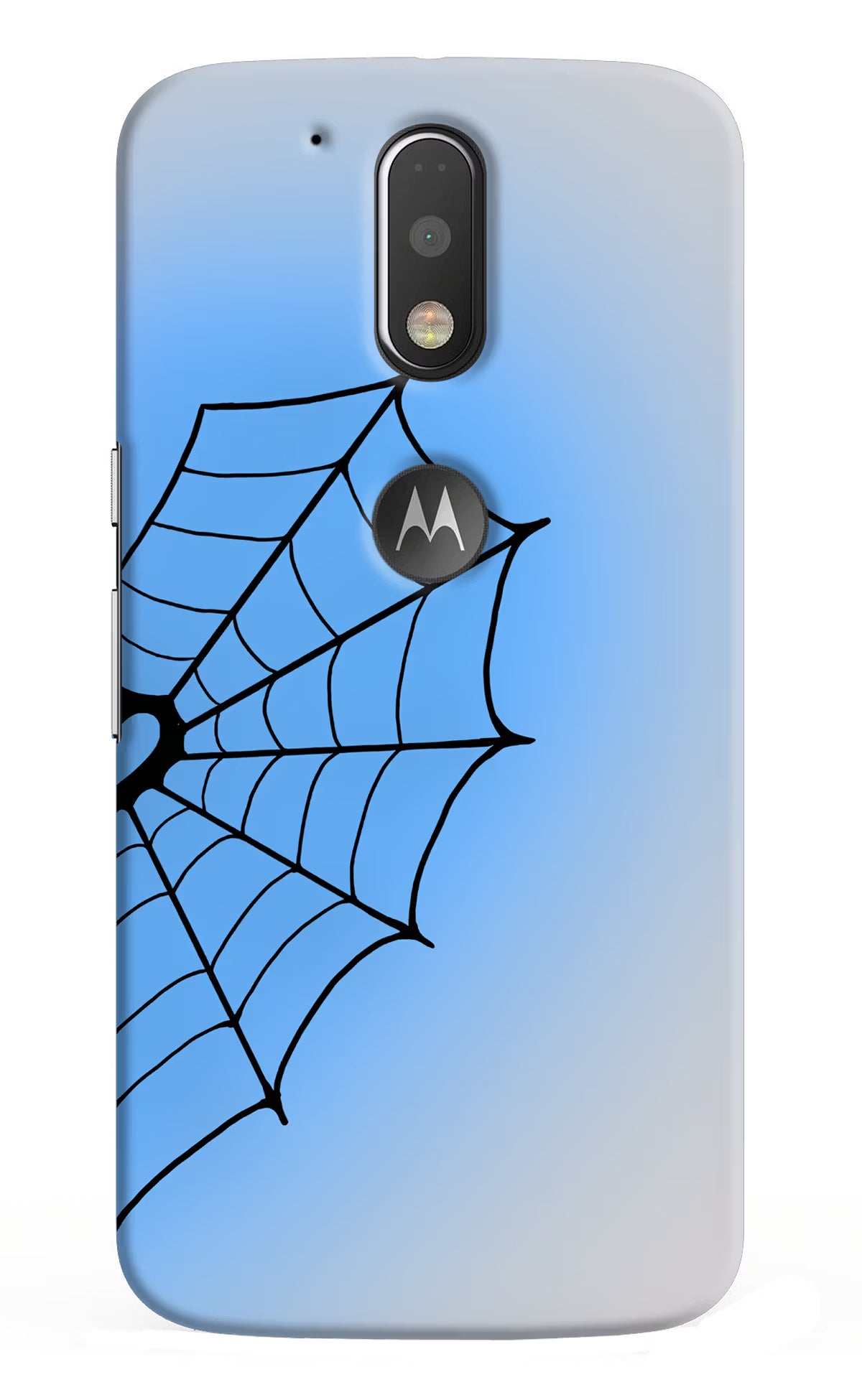 Blue Web Moto G4/G4 plus logocut Back Cover