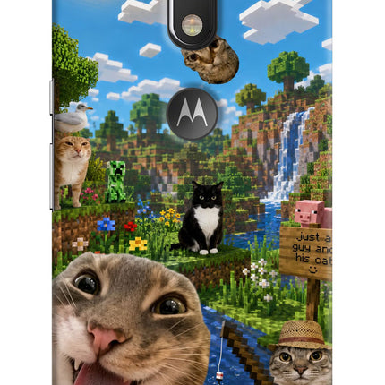Minecraft Cat Chaos Moto G4/G4 plus logocut Hard Case Back Cover by Casekaro