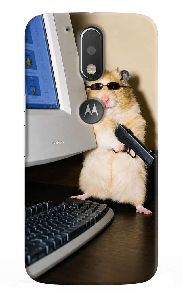 Hacker Hamster Moto G4/G4 plus logocut Hard Case Back Cover by Casekaro