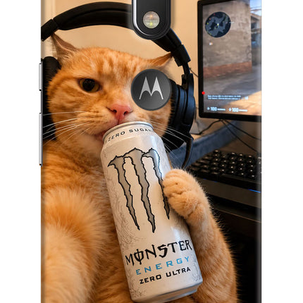 Gamer Cat Energy Moto G4/G4 plus logocut Hard Case Back Cover by Casekaro