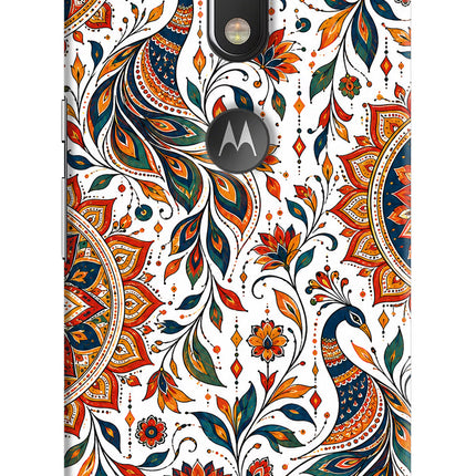 White Mayura Moto G4/G4 plus logocut Back Cover
