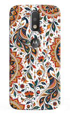 White Mayura Moto G4/G4 plus logocut Back Cover