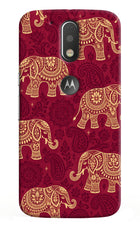 Maroon Elephant Moto G4/G4 plus logocut Hard Case Back Cover by Casekaro