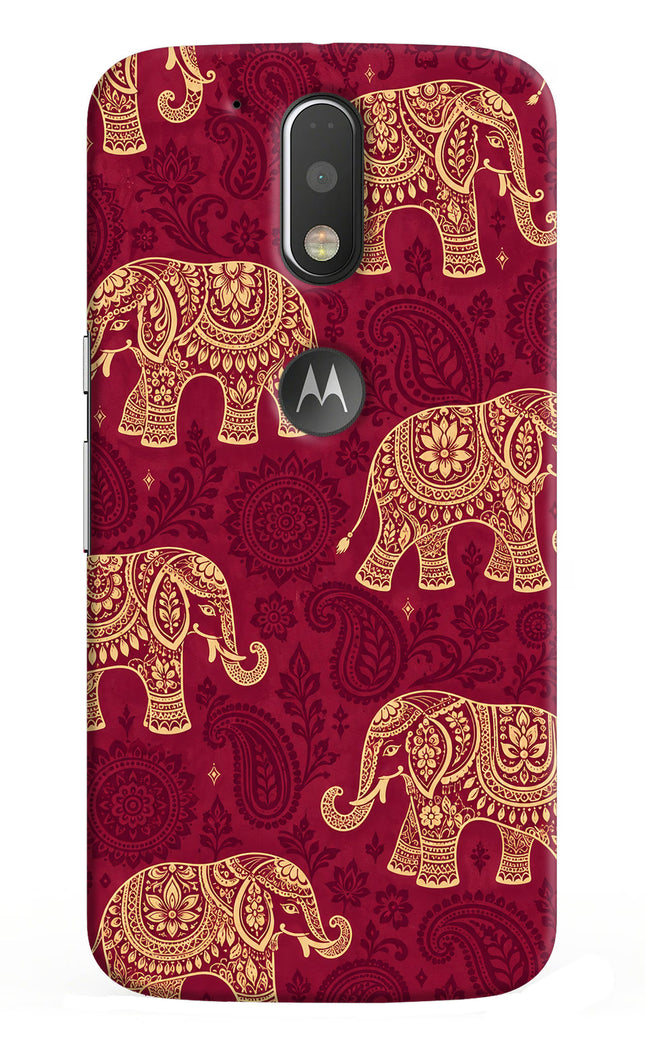 Maroon Elephant Moto G4/G4 plus logocut Hard Case Back Cover by Casekaro