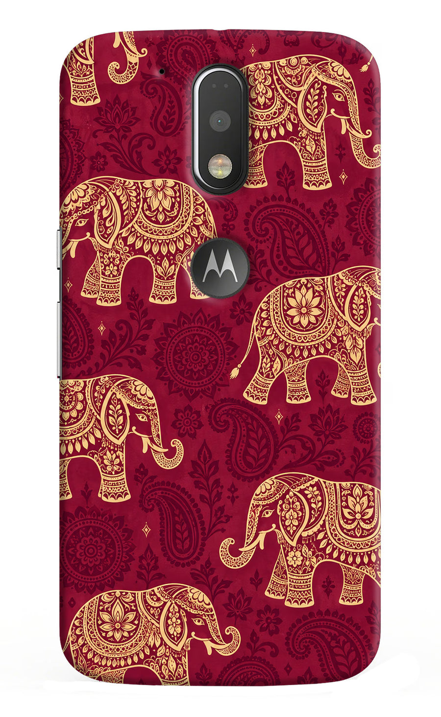 Maroon Elephant Moto G4/G4 plus logocut Back Cover, Hard case