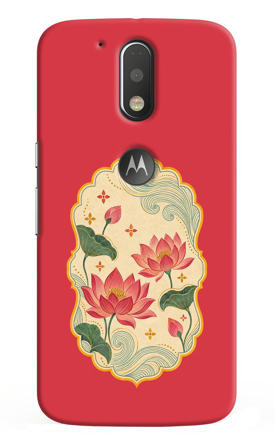Pink Lotus Moto G4/G4 plus logocut Back Cover, Hard case
