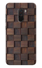 Wooden Cube Design Poco F1 Hard Case Back Cover by Casekaro
