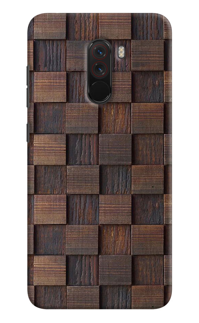 Wooden Cube Design Poco F1 Hard Case Back Cover by Casekaro