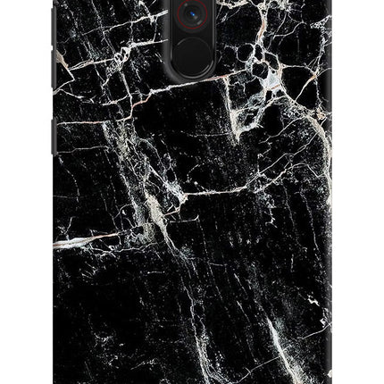 Black Marble Texture Poco F1 Hard Case Back Cover by Casekaro