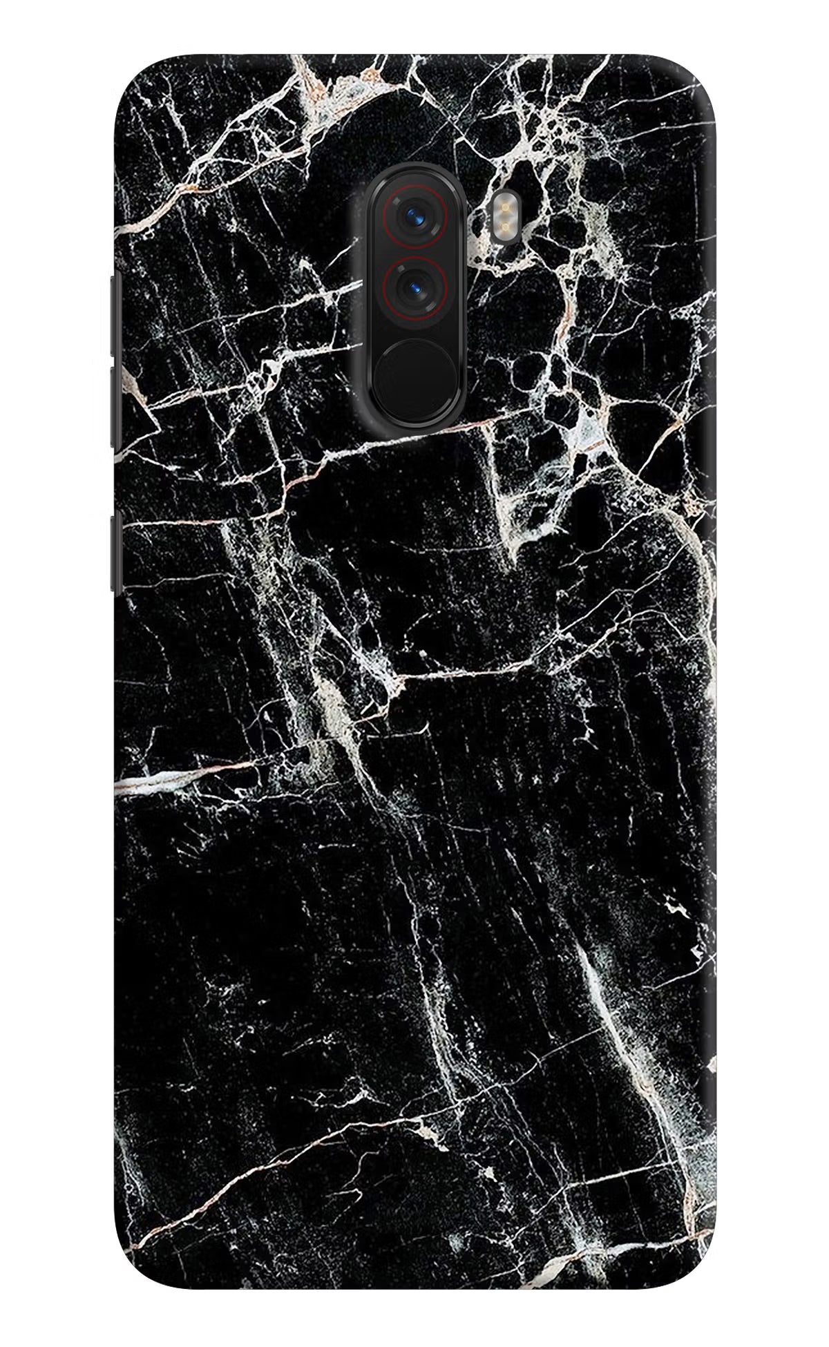 Black Marble Texture Poco F1 Hard Case Back Cover by Casekaro