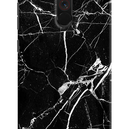 Black Marble Pattern Poco F1 Hard Case Back Cover by Casekaro