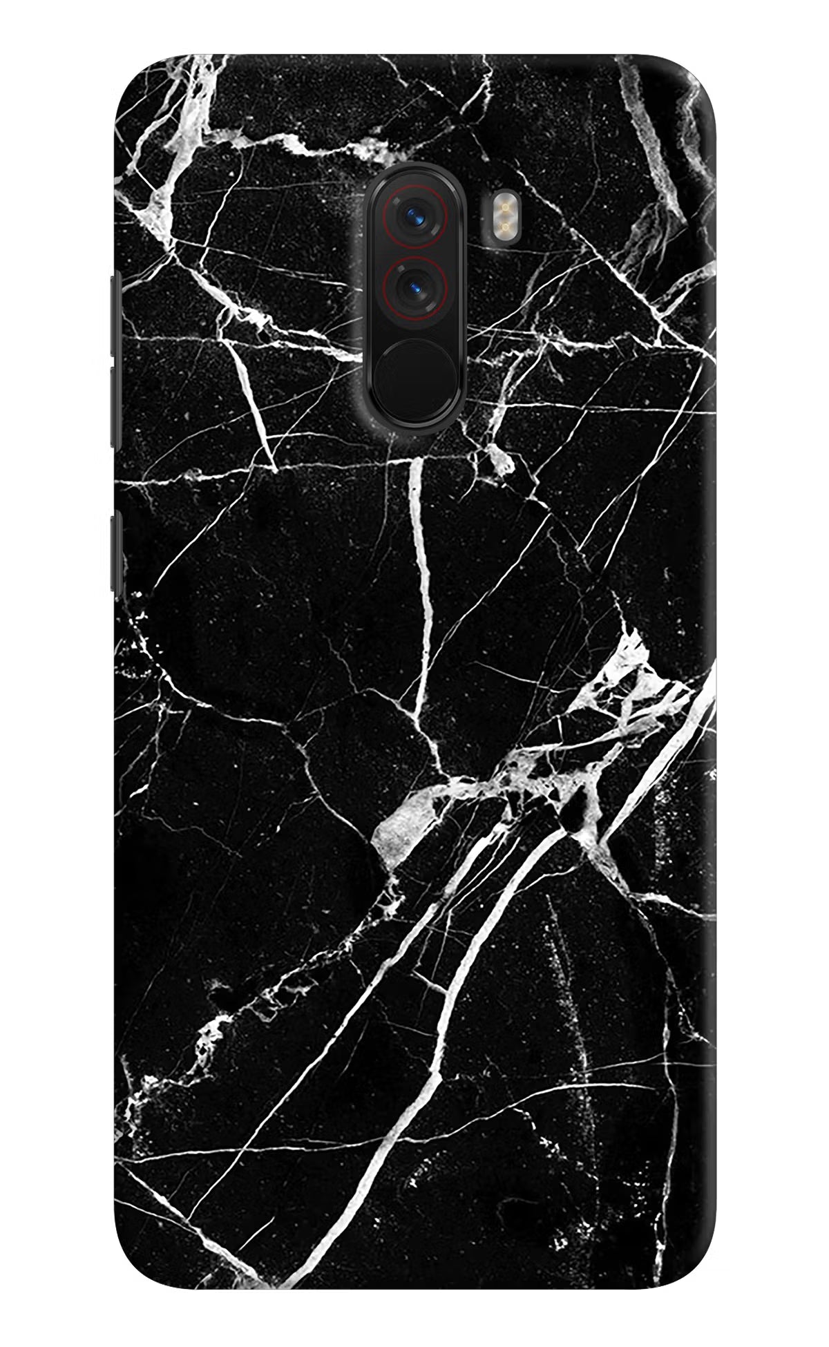 Black Marble Pattern Poco F1 Hard Case Back Cover by Casekaro