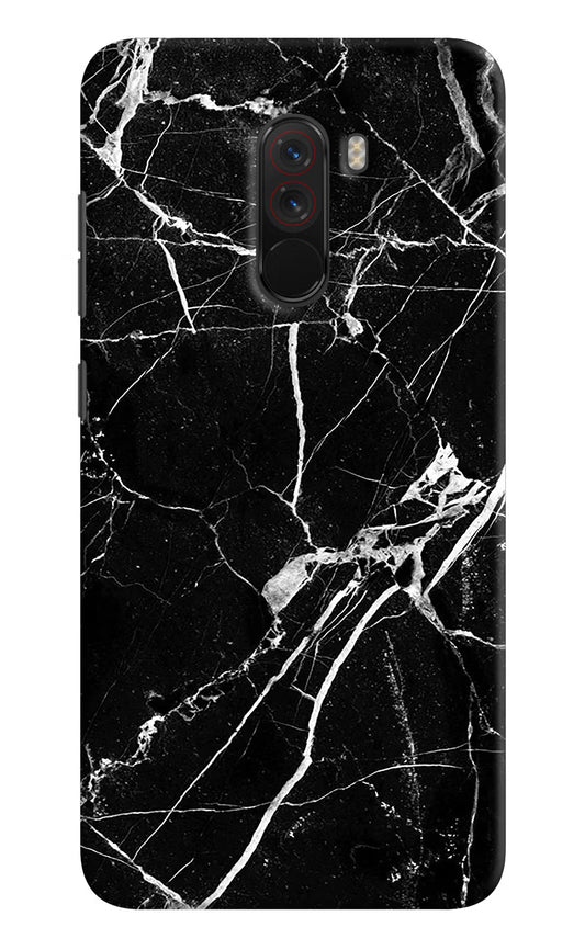 Black Marble Pattern Poco F1 Hard Case Back Cover by Casekaro