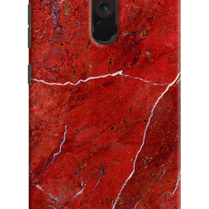 Red Marble Design Poco F1 Hard Case Back Cover by Casekaro