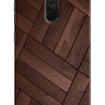 Wooden Texture Design Poco F1 Hard Case Back Cover by Casekaro