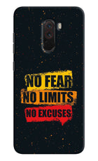 No Fear No Limits No Excuse Poco F1 Hard Case Back Cover by Casekaro