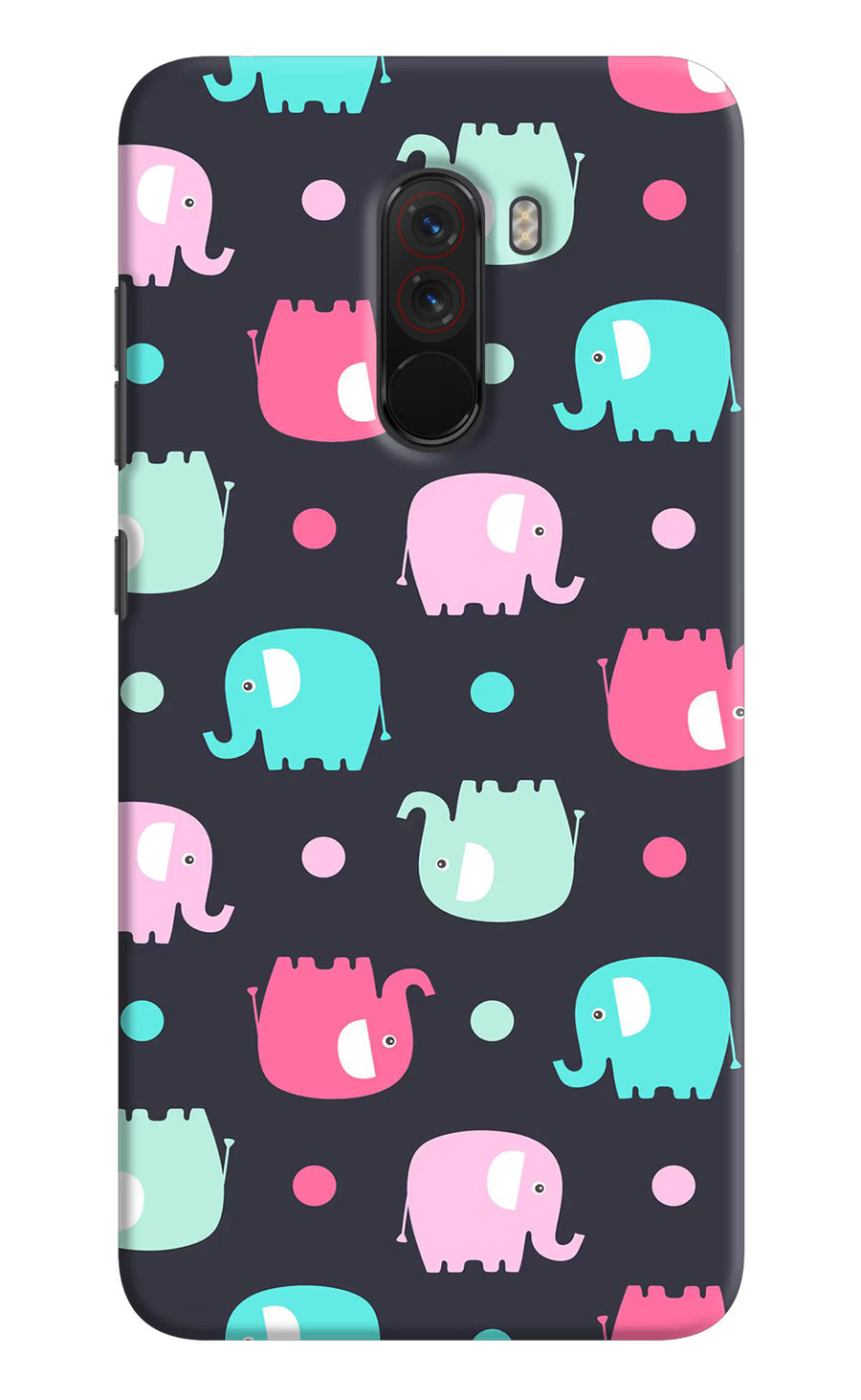 Elephants Poco F1 Back Cover, Hard case