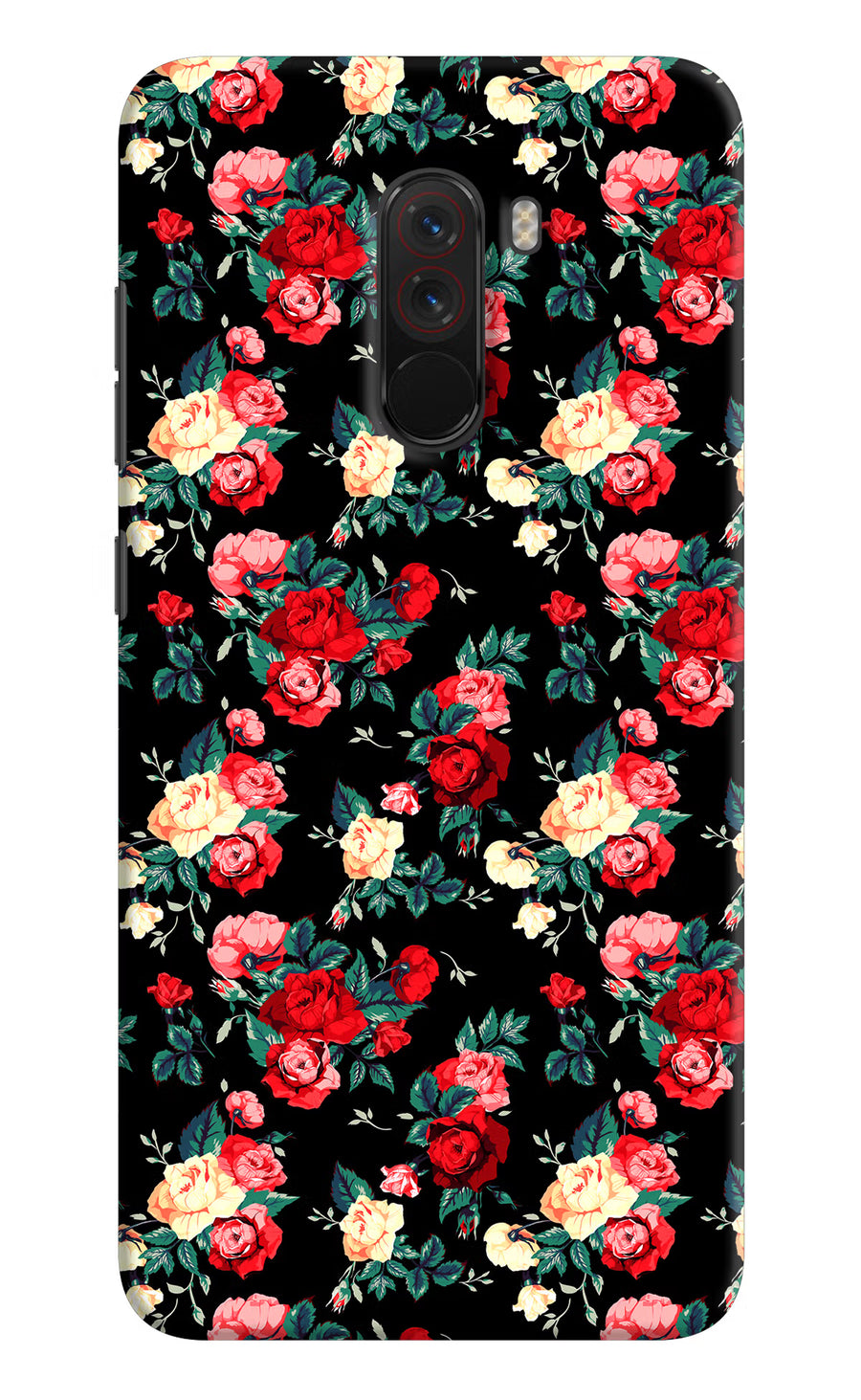 Rose Pattern Poco F1 Back Cover, Hard case