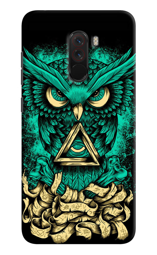 Green Owl Poco F1 Hard Case Back Cover by Casekaro